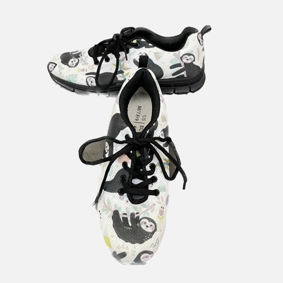 Lazy Shoes 🦥 Unique Sloth Novelty Print Sneakers size Men's 7 Womens 9 Unisex - Picture 2 of 8